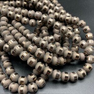 10.5mm Coffee Brown Electroplated Glass Bead Strand